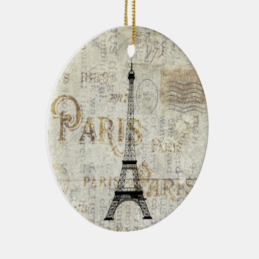 Paris Eiffel Tower Postcard Ornament (Rechts)