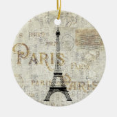 Paris Eiffel Tower Postcard Ornament (Vorne)