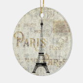 Paris Eiffel Tower Postcard Ornament (Links)
