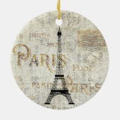 Paris Eiffel Tower Postcard Ornament (Hinten)