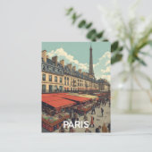 Paris Eiffel Tower Postkarte (Stehend Vorderseite)