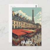 Paris Eiffel Tower Postkarte (Vorne/Hinten)