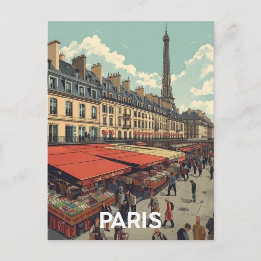 Paris Eiffel Tower Postkarte (Vorderseite)