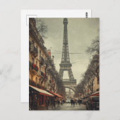 Paris Eiffel Tower Postkarte (Vorne/Hinten)