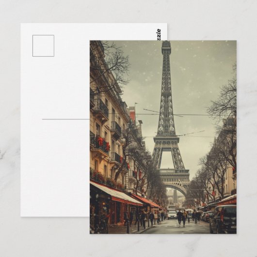 Paris Eiffel Tower Postkarte (Vorne/Hinten)