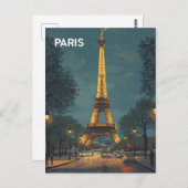 Paris Eiffel Tower Postkarte (Vorne/Hinten)