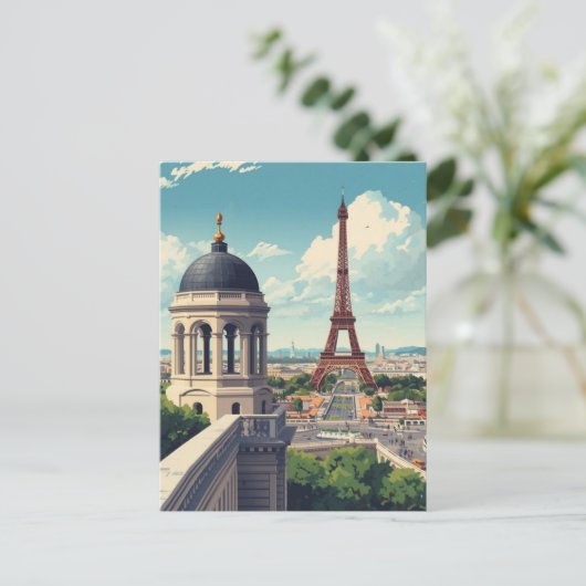 Paris Eiffel Tower Postkarte (Stehend Vorderseite)