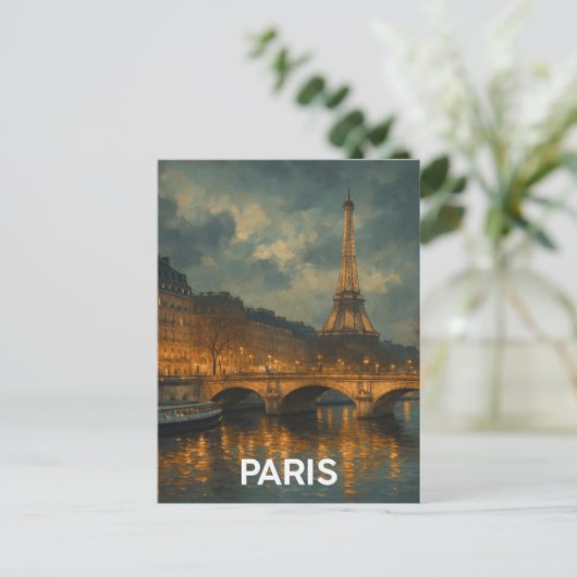 Paris Eiffel Tower Postkarte (Stehend Vorderseite)