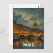 Paris Eiffel Tower Postkarte (Vorne/Hinten)