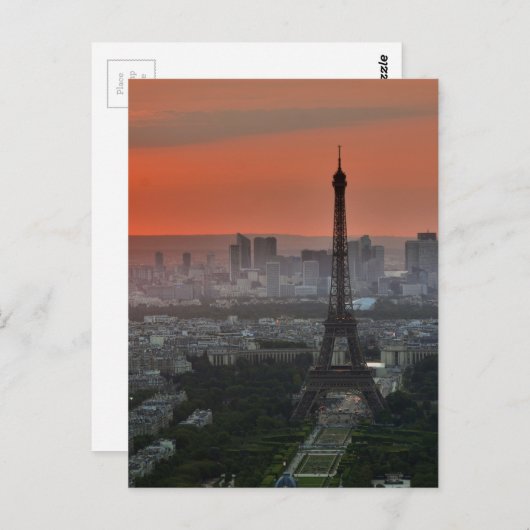 Paris Eiffel Tower Postkarte (Vorne/Hinten)