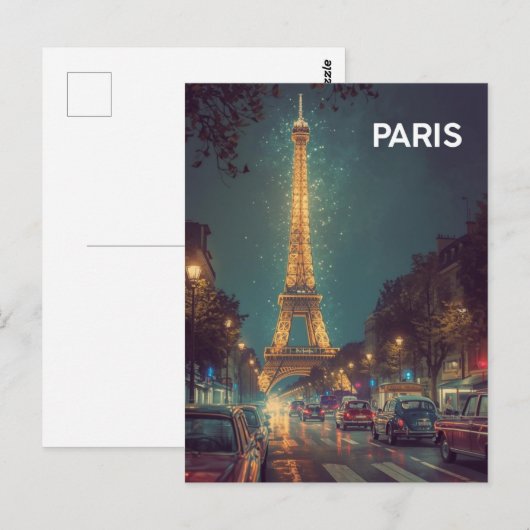 Paris Eiffel Tower Postkarte (Vorne/Hinten)