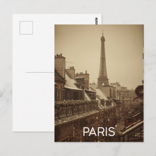 Paris Eiffel Tower Postkarte (Vorne/Hinten)