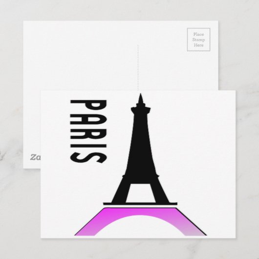 Paris Eiffel Tower Postkarte (Vorne/Hinten)