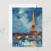 Paris Eiffel Tower Postkarte (Vorne/Hinten)