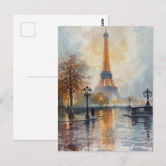Paris Eiffel Tower Postkarte (Vorne/Hinten)