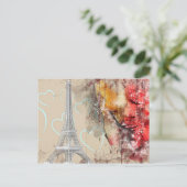 Paris Eiffel Tower Postkarte (Stehend Vorderseite)