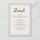 Paris Eiffel Tower Powder Blue Wedding Details Begleitkarte (Vorderseite)
