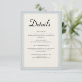 Paris Eiffel Tower Powder Blue Wedding Details Begleitkarte (Stehend Vorderseite)