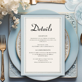 Paris Eiffel Tower Powder Blue Wedding Details Begleitkarte