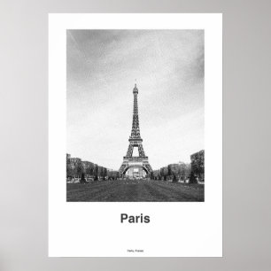 Paris Eiffel Tower Print, Paris Schwarz-weißes Fot Poster