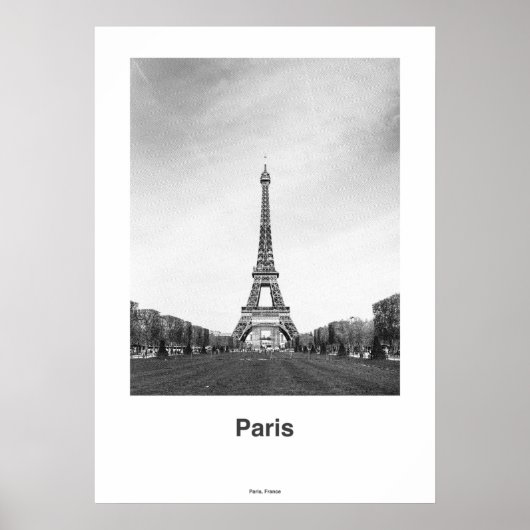 Paris Eiffel Tower Print, Paris Schwarz-weißes Fot Poster (Vorne)