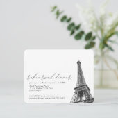 Paris Eiffel Tower Probe Abendessen Eintrittskarte Begleitkarte (Stehend Vorderseite)