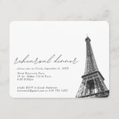 Paris Eiffel Tower Probe Abendessen Eintrittskarte Begleitkarte (Vorderseite)