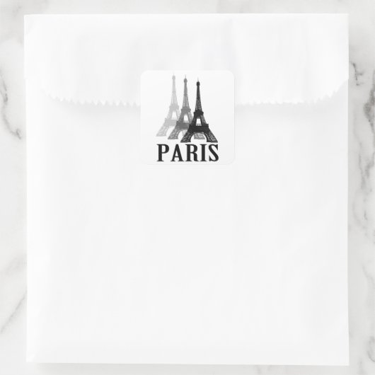 Paris Eiffel Tower Quadratischer Aufkleber (Tasche)