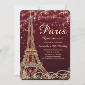 Paris Eiffel Tower Quinceanera Invite Einladung (Vorderseite)