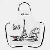 Paris Eiffel Tower Red Scooter Schürze (Vorderseite)