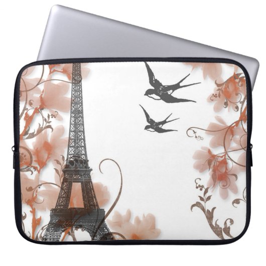 Paris Eiffel Tower Romantiker Laptop-Ärmel Laptopschutzhülle (Vorderseite)