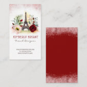 Paris Eiffel Tower Rose Gold Glitzer Elegante Visitenkarte (Vorne/Hinten)