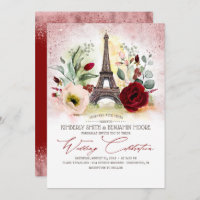 Paris Eiffel Tower Rose Gold und Burgund Wedding