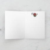 Paris Eiffel Tower & Rote Rose Steampunk Karte (Innenseite)