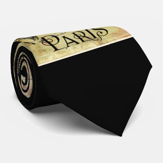 Paris Eiffel Tower & Rote Rose Steampunk Krawatte (Gerollt)