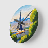 Paris Eiffel Tower Runde Wanduhr (Winkel)