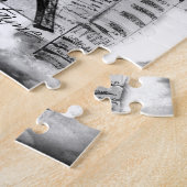Paris Eiffel Tower Scene Collage Black & White Puzzle (Seite)
