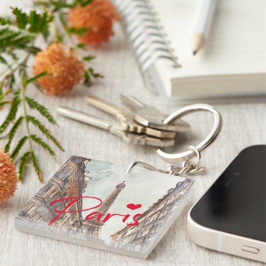 Paris Eiffel Tower Schlüsselanhänger (Vorderseite rechts)