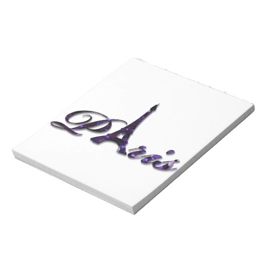 Paris Eiffel Tower Sequin Glitzer Sparkle Notizblock (Rotiert)