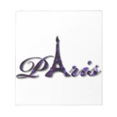 Paris Eiffel Tower Sequin Glitzer Sparkle Notizblock (Vorderseite)