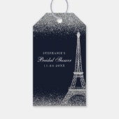 Paris Eiffel Tower Silver Sparkle Brautparty Geschenkanhänger (Vorderseite)