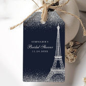Paris Eiffel Tower Silver Sparkle Brautparty Geschenkanhänger