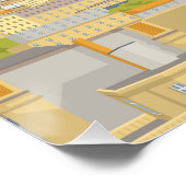 Paris Eiffel Tower Skyline Travel Poster (Ecke)