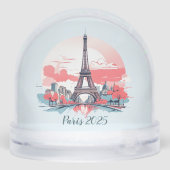 Paris Eiffel Tower Souvenir Snow Globe Schneekugeln (Rückseite)