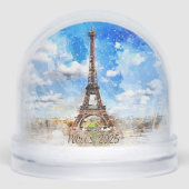 Paris Eiffel Tower Souvenir Snow Globe Schneekugeln (Vorderseite)
