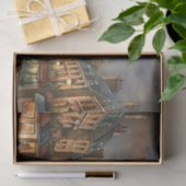 Paris Eiffel Tower Street Scene Decoupage Seidenpapier (Geschenk)