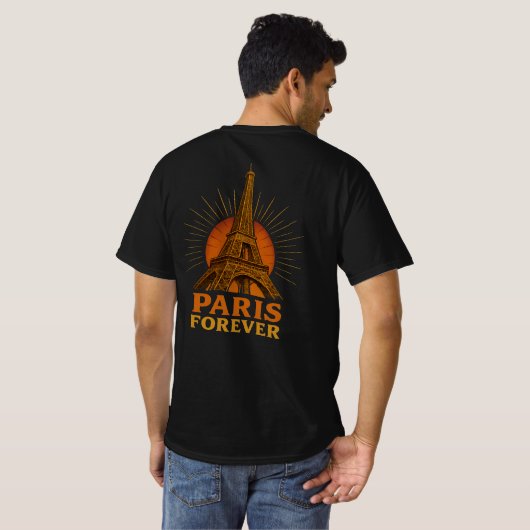 Paris – Eiffel Tower T-Shirt (Schwarz voll)