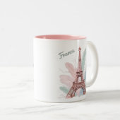 Paris Eiffel Tower Tasse mit Pastel Feathers (VorderseiteRechts)