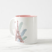 Paris Eiffel Tower Tasse mit Pastel Feathers (Vorderseite Links)