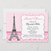 Paris Eiffel Tower Theme Party Pink Einladung (Vorderseite)
